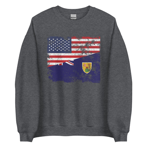 Turks and Caicos Islands USA Flag Sweatshirt