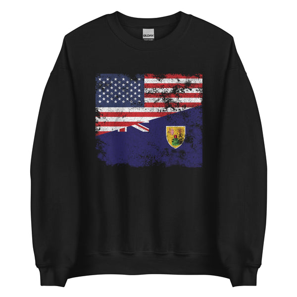 Turks and Caicos Islands USA Flag Sweatshirt