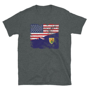 Turks and Caicos Islands USA Flag T-Shirt