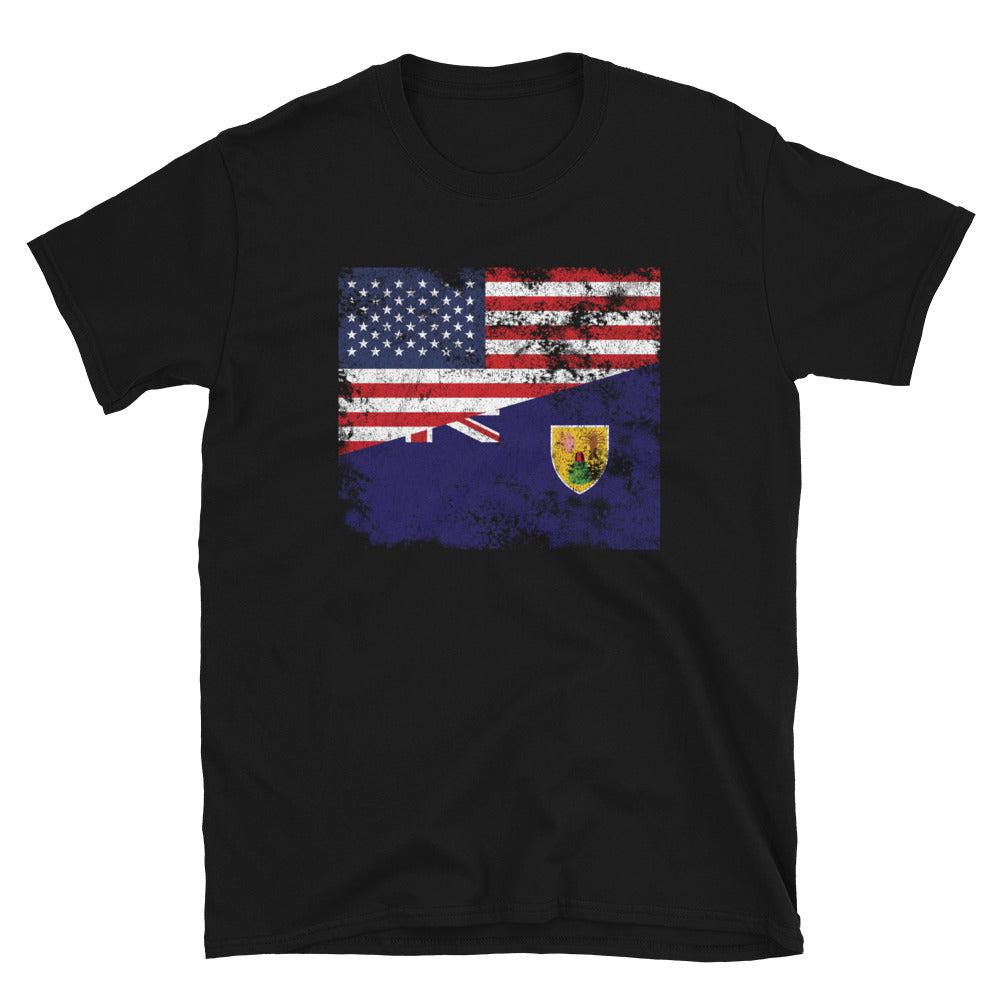 Turks and Caicos Islands USA Flag T-Shirt