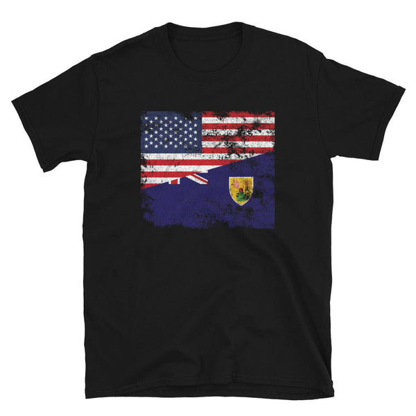 Turks and Caicos Islands USA Flag T-Shirt