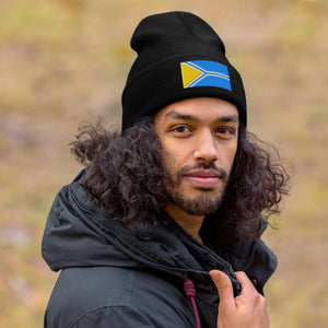 Tuva Flag Beanie - Embroidered Winter Hat