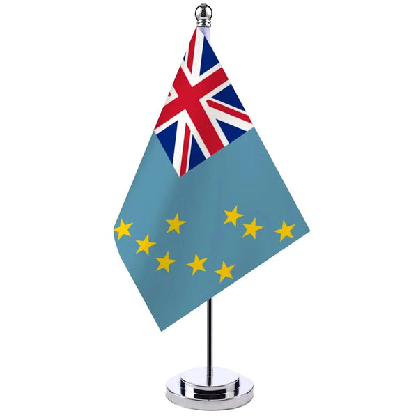 Tuvalu Desk Flag - Small Office Table Flag