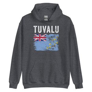 Tuvalu Flag Distressed - Tuvaluan Flag Hoodie
