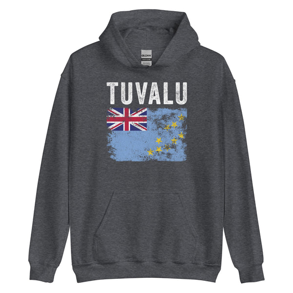 Tuvalu Flag Distressed - Tuvaluan Flag Hoodie