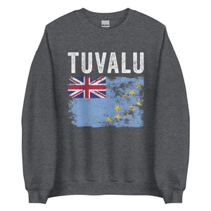 Tuvalu Flag Distressed - Tuvaluan Flag Sweatshirt