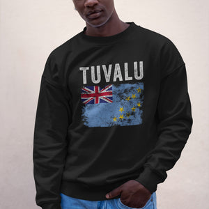 Tuvalu Flag Distressed - Tuvaluan Flag Sweatshirt