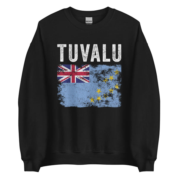 Tuvalu Flag Distressed - Tuvaluan Flag Sweatshirt