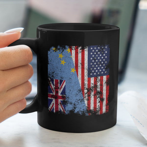 Tuvalu USA Flag - Half American Mug