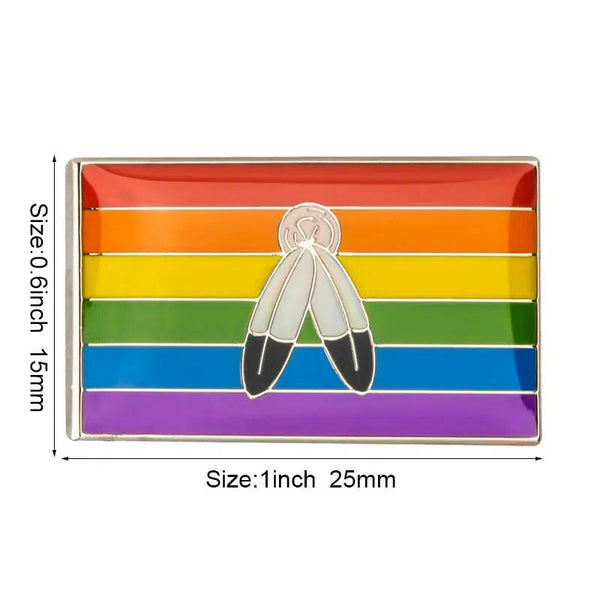 Two-Spirit Pride Flag Lapel Pin - LGBTQIA2S+ Enamel Pin Flag