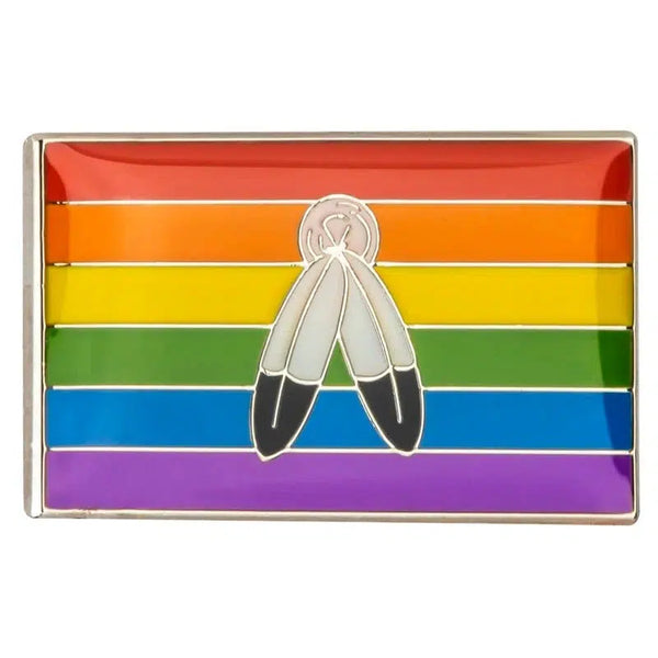 Two-Spirit Pride Flag Lapel Pin - LGBTQIA2S+ Enamel Pin Flag