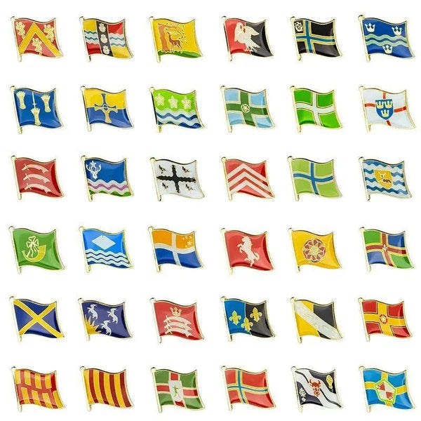 UK County Flag Lapel Pin Collection - Enamel Pin Flag
