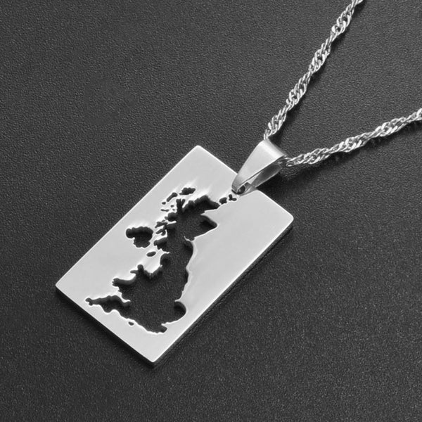 UK Great Britain Map Necklace