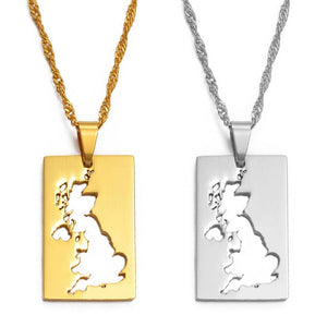 UK Great Britain Map Necklace