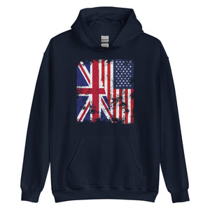 UK USA Flag - Half American Hoodie