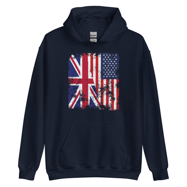 UK USA Flag - Half American Hoodie