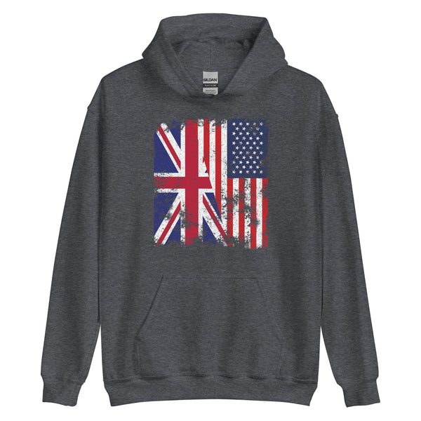 UK USA Flag - Half American Hoodie