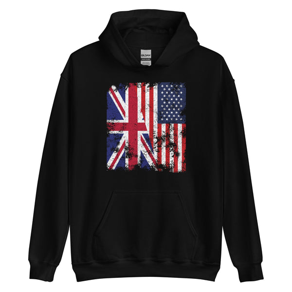 UK USA Flag - Half American Hoodie