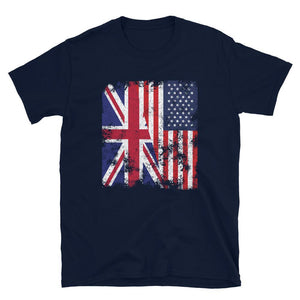 UK USA Flag - Half American T-Shirt