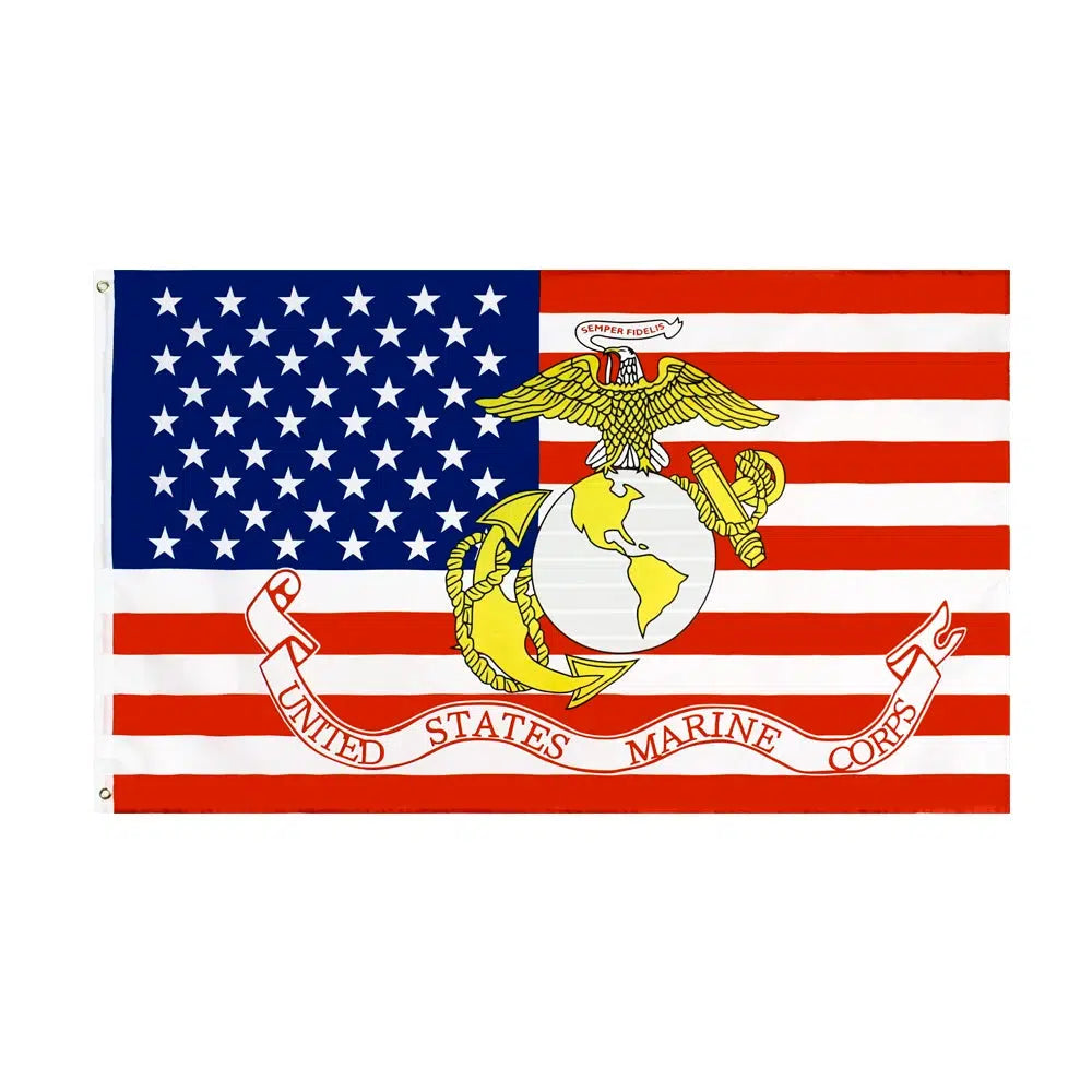 US Marine Corps USMC Flag - 90x150cm(3x5ft) - 60x90cm(2x3ft)