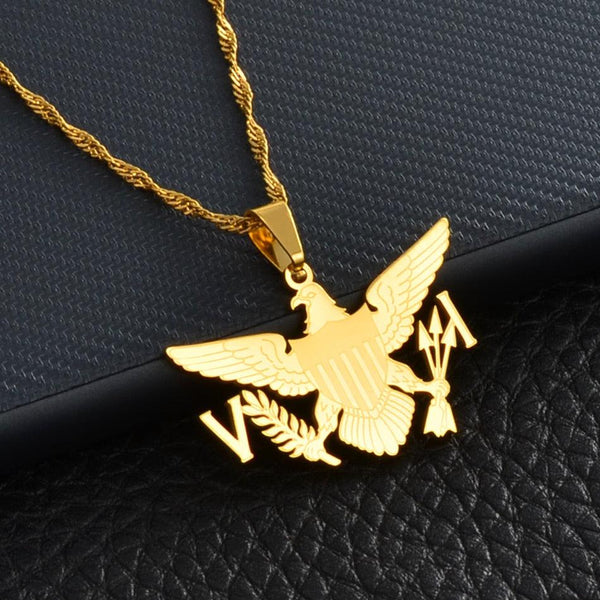 United States Virgin Islands Eagle Pendant Necklace