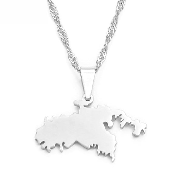 United States Virgin Islands Map Necklace