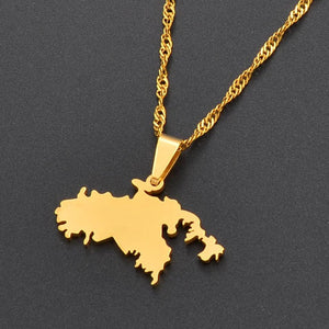 United States Virgin Islands Map Necklace