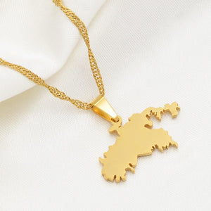 United States Virgin Islands Map Necklace