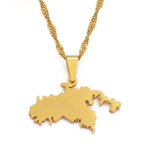 United States Virgin Islands Map Necklace