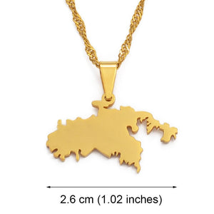 United States Virgin Islands Map Necklace