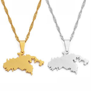 United States Virgin Islands Map Necklace