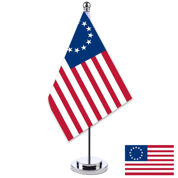 USA 13 Star Betsy Ross Desk Flag - Small Office Table Flag