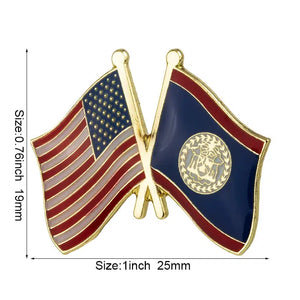 USA Belize Flag Lapel Pin - Enamel Pin Flag