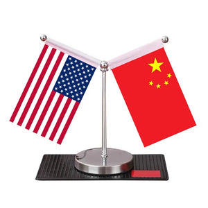 USA China Desk Flag - Custom Table Flags (Mini)