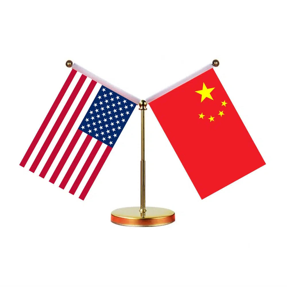 USA China Desk Flag - Custom Table Flags (Mini)