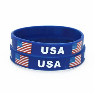USA Flag Bracelet - Silicone Wristband