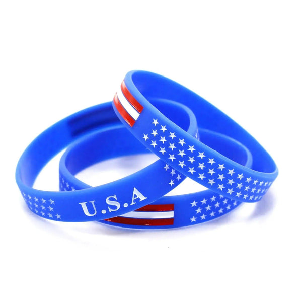 USA Flag Bracelet - Silicone Wristband