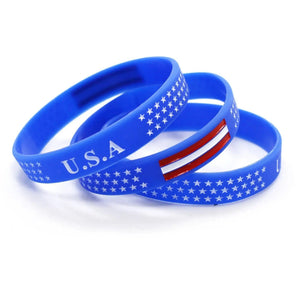 USA Flag Bracelet - Silicone Wristband