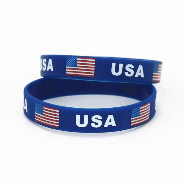 USA Flag Bracelet - Silicone Wristband
