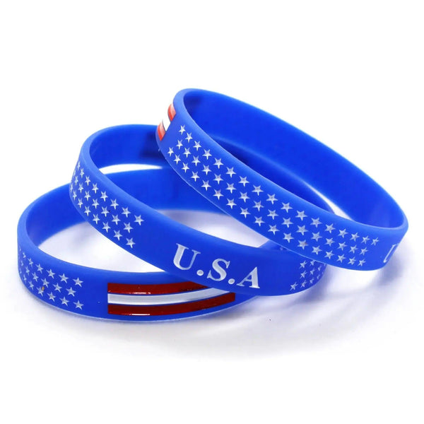 USA Flag Bracelet - Silicone Wristband