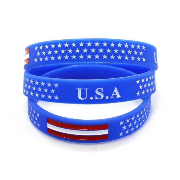 USA Flag Bracelet - Silicone Wristband