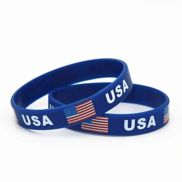 USA Flag Bracelet - Silicone Wristband