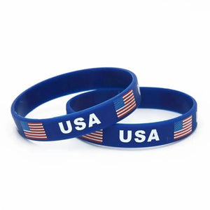 USA Flag Bracelet - Silicone Wristband