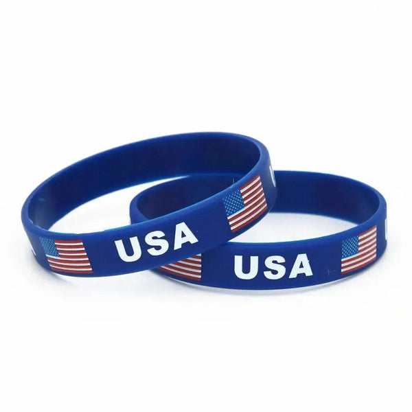 USA Flag Bracelet - Silicone Wristband