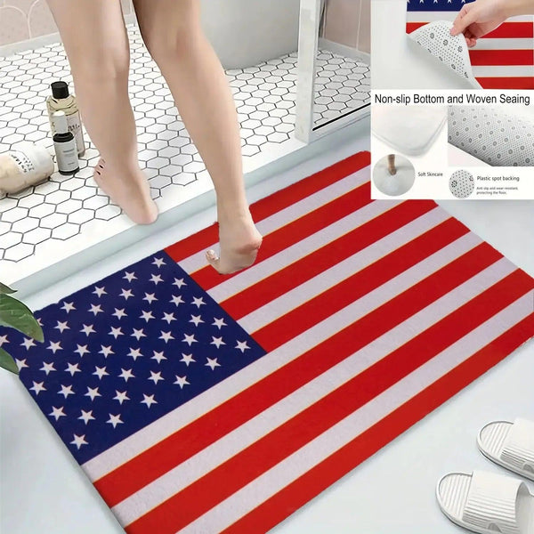 USA Flag Doormat - Welcome Mat for Bath and Front Door