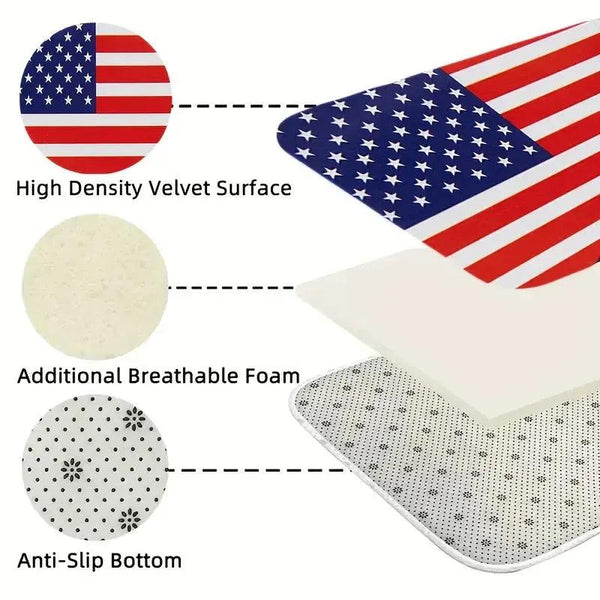 USA Flag Doormat - Welcome Mat for Bath and Front Door