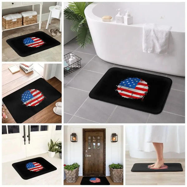 USA Flag Doormat - Welcome Mat for Bath and Front Door