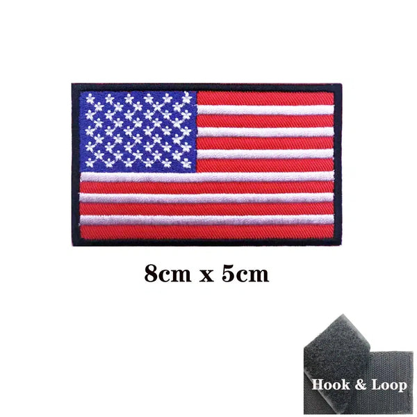 USA Flag Patch - Iron On/Hook & Loop Patch