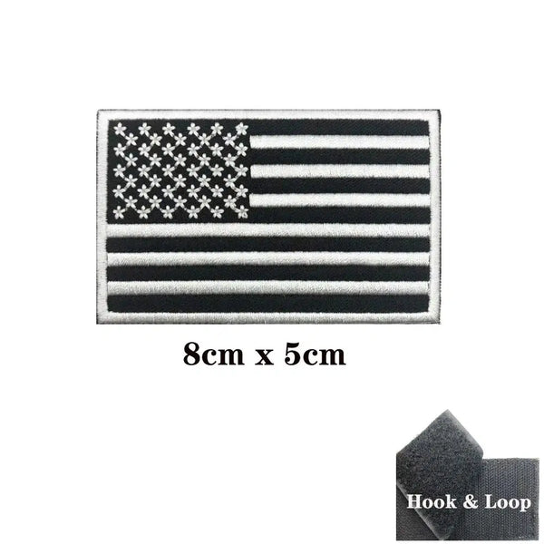 USA Flag Patch - Iron On/Hook & Loop Patch