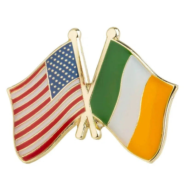 USA Ireland Flag Lapel Pin - Enamel Pin Flag